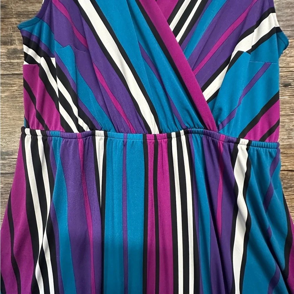 Lane Bryant Striped Midi Dress - Blue and Purple - Picture 4 of 7